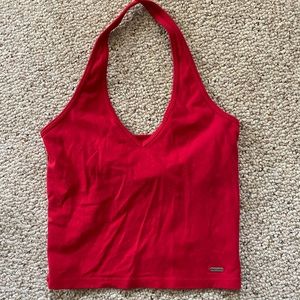 Red hollister halter crop top